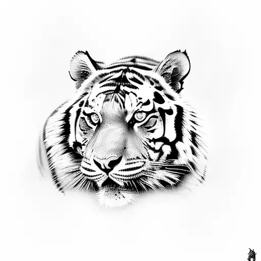 Tiger With Roman Numerals Above