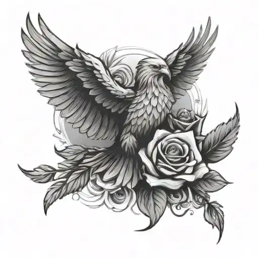 Rose And Eagle Wings