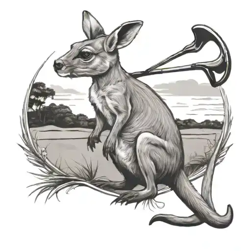 Kangaroo With Golf Club