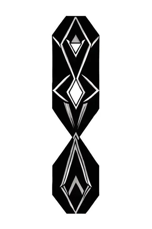 Letter And Diamond Shaped Line Outlining