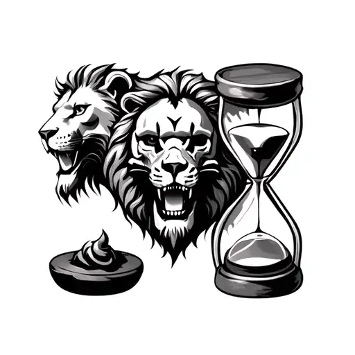 Lion And Skul And Hourglass