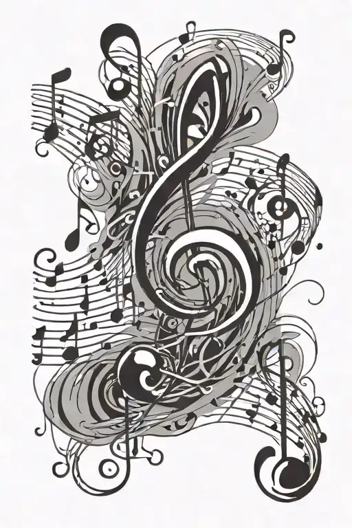 Music Notes Flowing