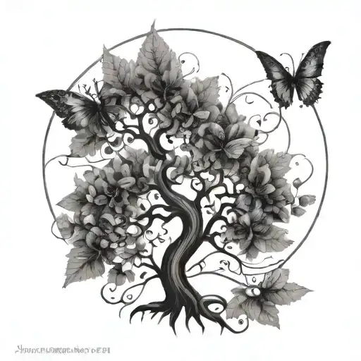 Tree Of Life Grotesque Sketch Style