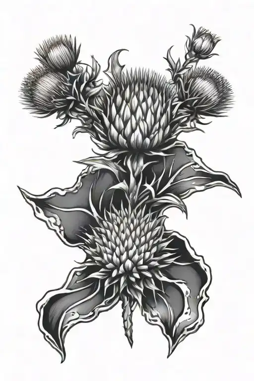 A Scottish Thistle Coming Out Of Forearm Armour Plate