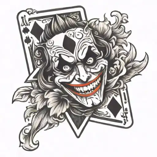 Joker Card With Ace Card Burning