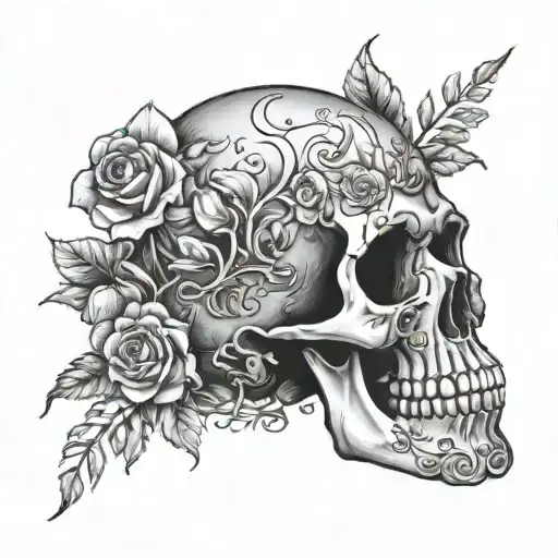 Beautiful Disaster With Skull And Flowers Wrapped