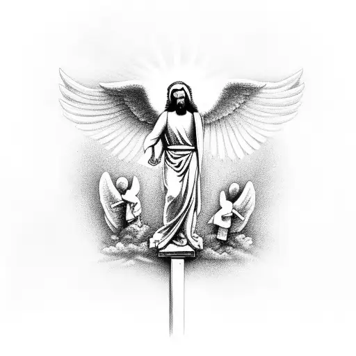 Religious Jesus Cross Dove Mary St Angel