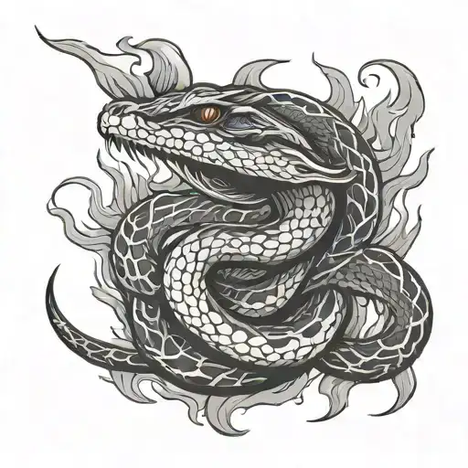 Snake With Flames