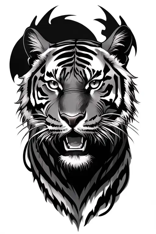 Gargoyle And Tiger With Details