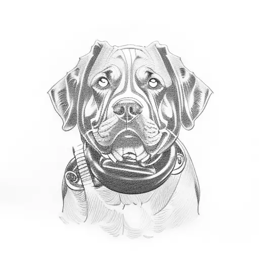 A Muscular Dog Lifting Weights