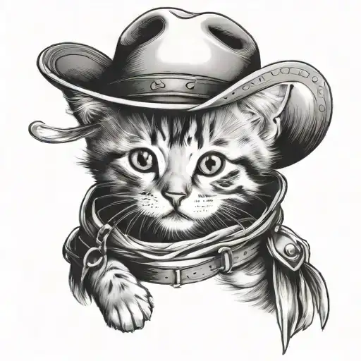 Kitten With A Cowboy Hat