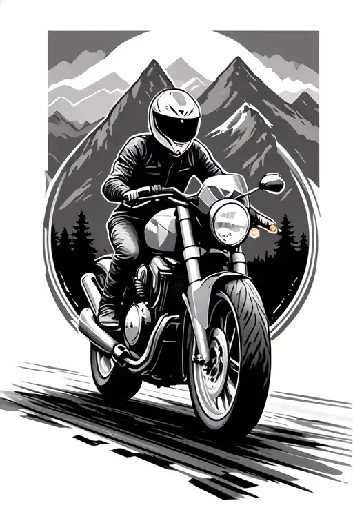 Me On Sport Motorcycle In Moutain Inside A Circle