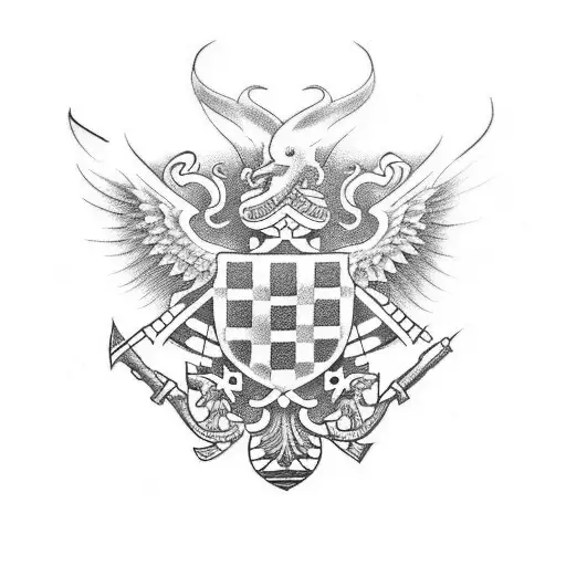Design A Tattoo Inspired By Military Aviation Incorporating The Croatia Flag