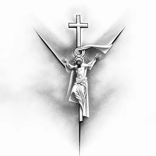 Love God With Cross On The Side Of The Neck