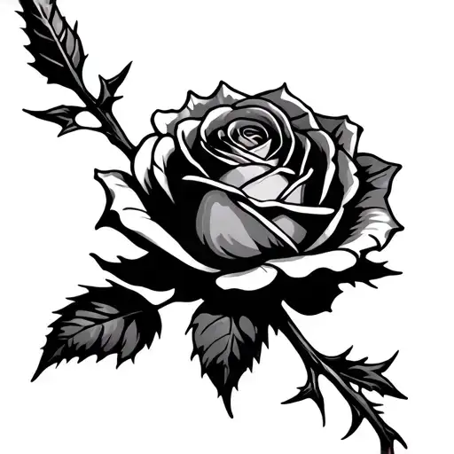 Rose Stem With Thorns As An Arrow