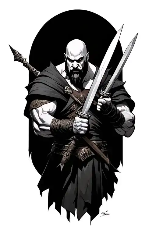 Kratos Wielding The Blades