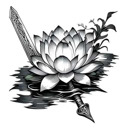 Lotus Flower And Sword