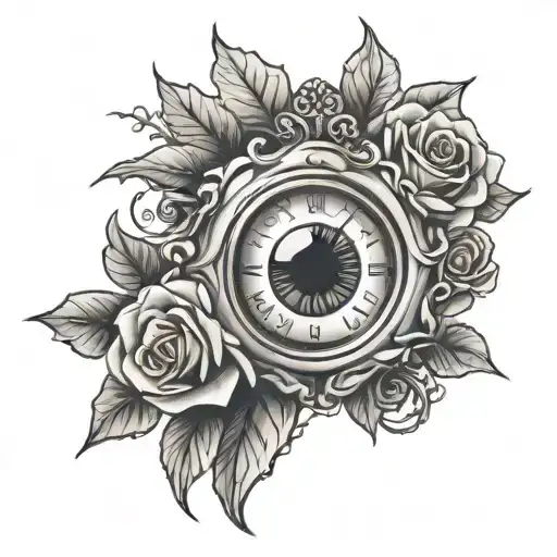 Eye Clock Rose Cross