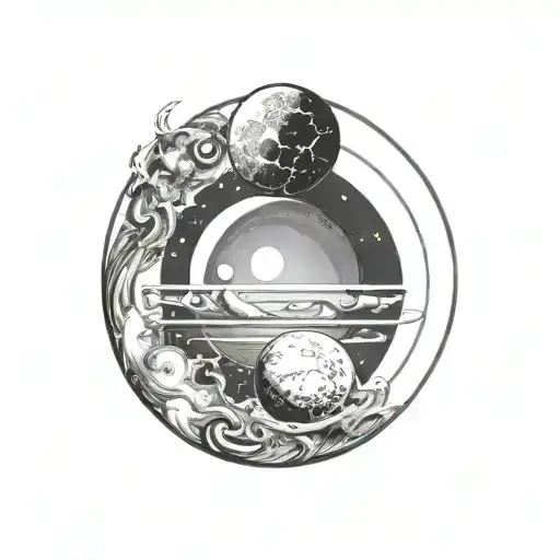 Saturn Venus Earth Mars Juiter Sun Moon In Circle