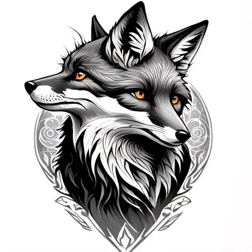 Back Fox Tattoo For Men