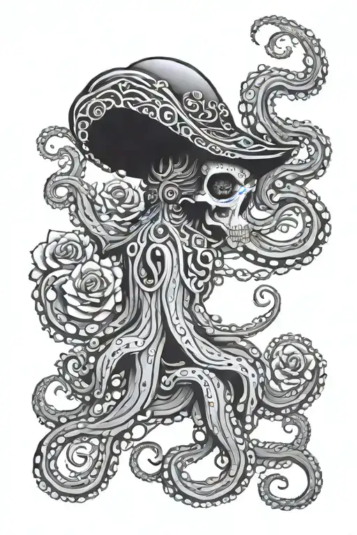 Octopus Surrounding A Catrina