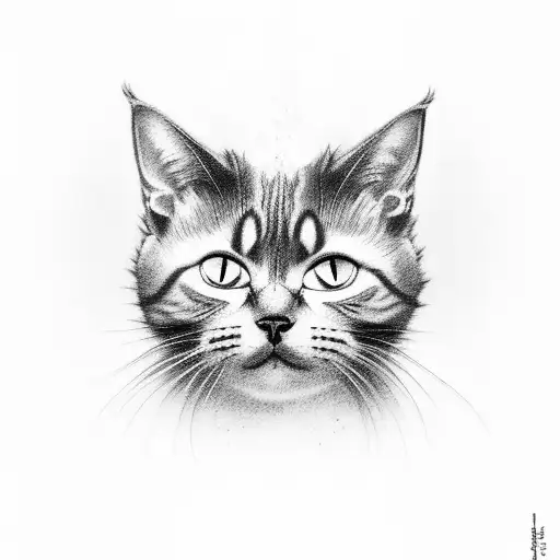 A Black-grey Tattoo Of A Cat Silhouette With Musical Notes Forming Its Fur