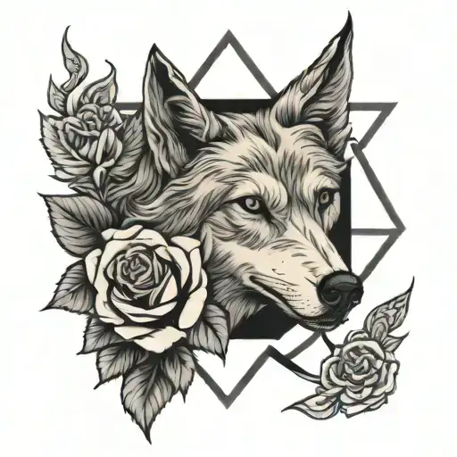 Heartagram Rose Wolf