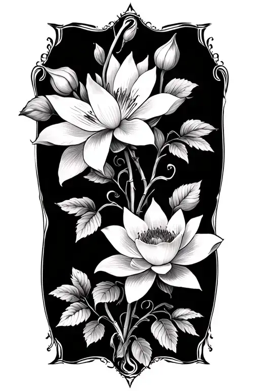 Lotus Roses And Lillie's On A Vine