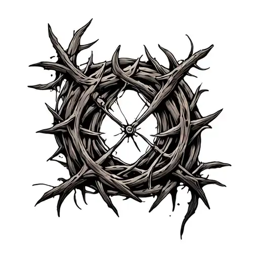 Traditional Webs Inside A Crown Of Thorns On A Elbow