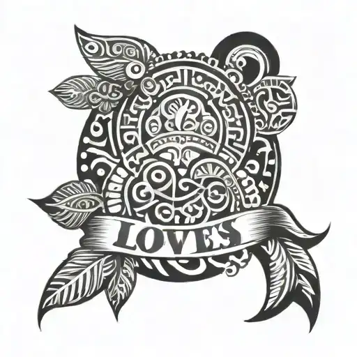 Polynesian Tribal Patterns Including The Words Love Health Success And Wealth