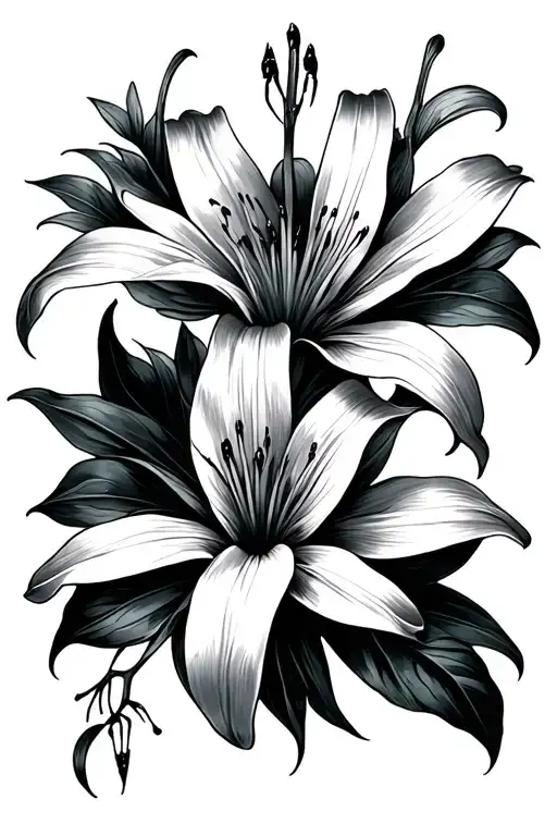 Negative Space Spider Lily Flower