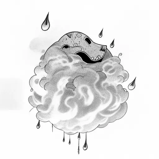 A Dark Storm Cloud Raining Down Tears