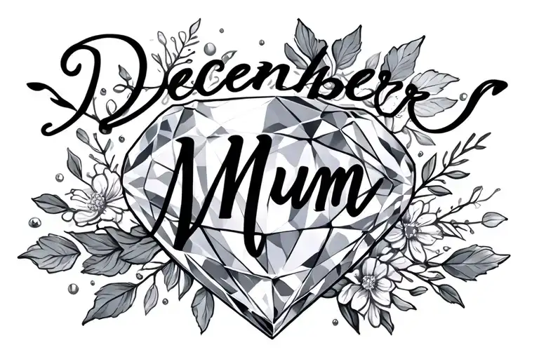 December Birth Stone With Mum Written