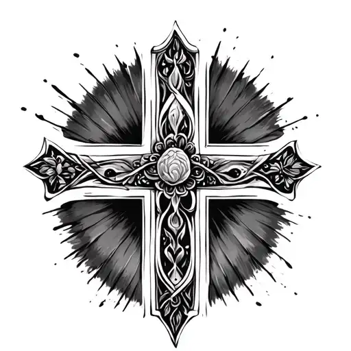 Cross With Papa In The Middle Line