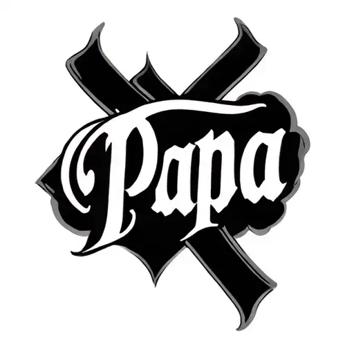 Cross With The Word Papa In The Middle