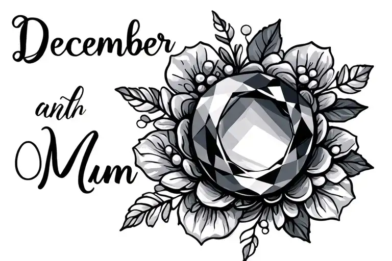 December Birth Stone And Mum Written