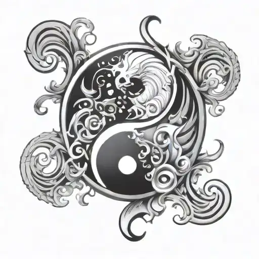 Yin Yang Symbol Gemini And Aquarius Zodiac Sign
