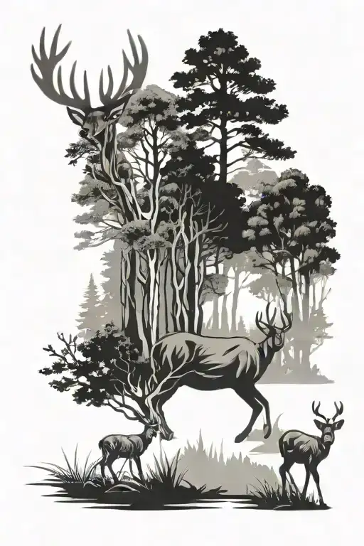 Forest Path Deer