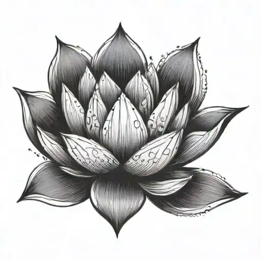 Unalome Symbol With Lotus