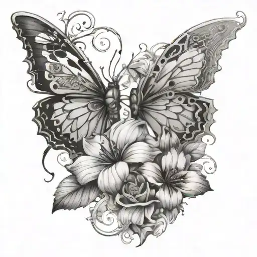 Fantasy Flowers And Butterflies With A Element Of Strength
