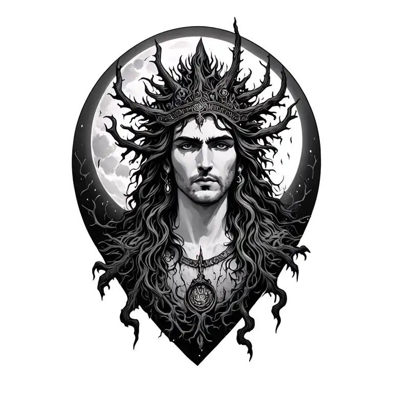 God Pan In Mystic Woods With Moonshine