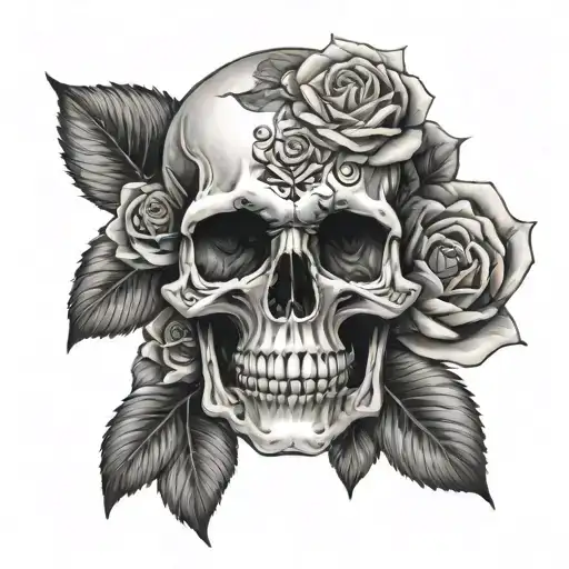 Skull With Roses
