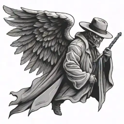Angel In Coat And Hat Demon