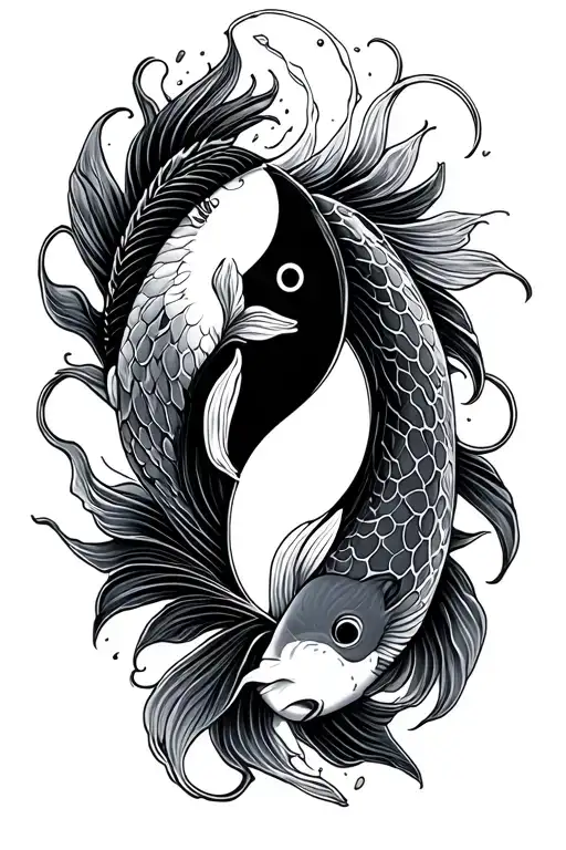 Ying Yang Koi Fish
