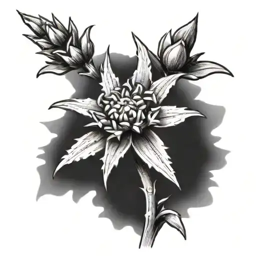 Single Edelweiss With Stem