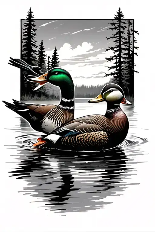 Outdoor Duck Hunting Scene
