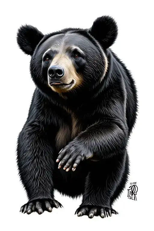 Realistic Black Bear Surrounded