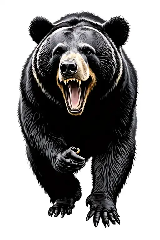 Realistic Black Bear Roaring