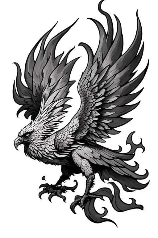 Phoenix Rising From Flames