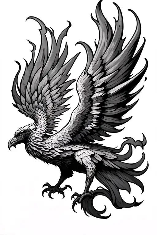 Phoenix Rising From Flames